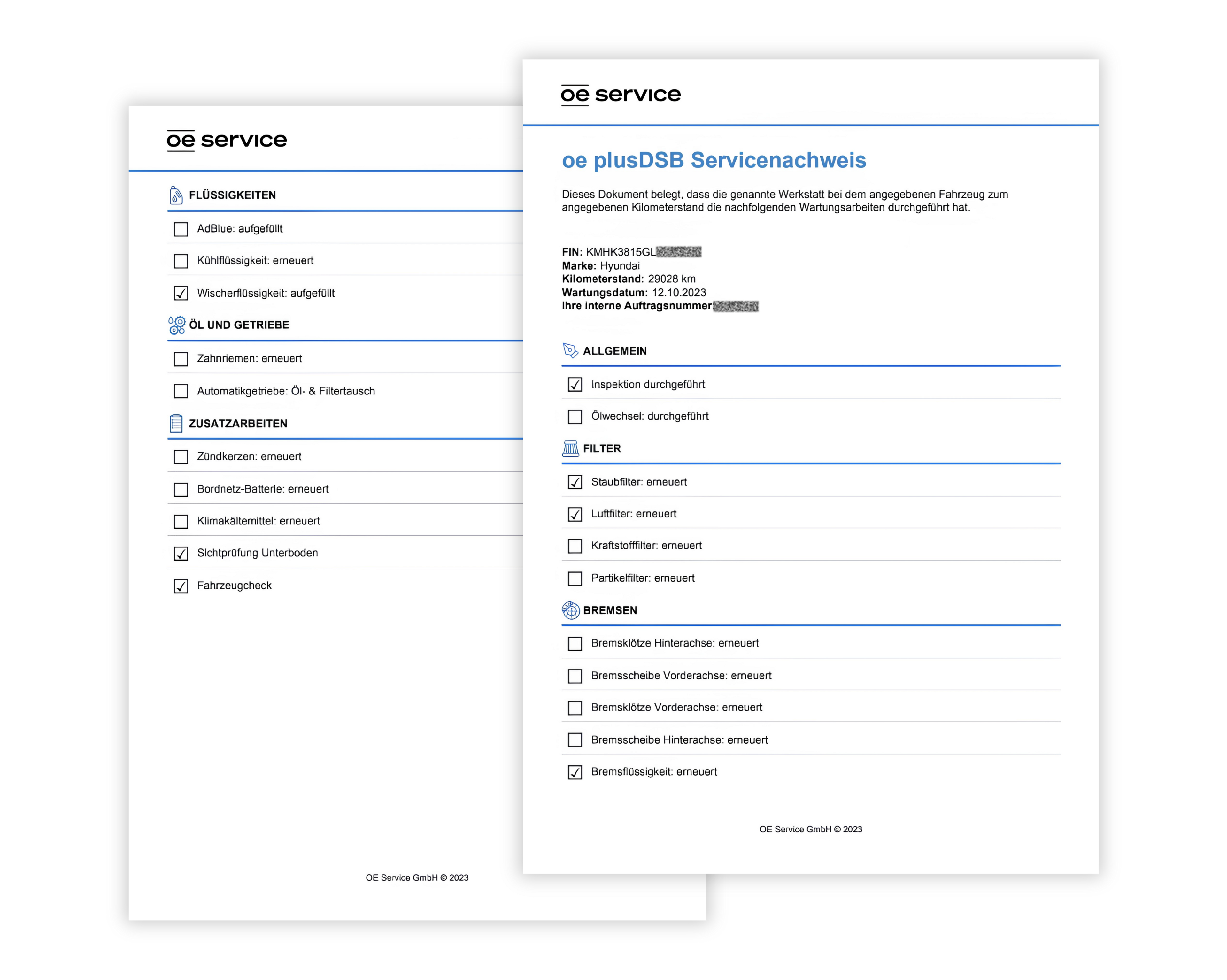 Screenshot einer Webseite mit dem Servicenachweis eines Fahrzeugs, mit Wartungshistorie für LDV, einschließlich Servicedaten, Kilometerstand und durchgeführten Arbeiten bei jedem Besuch.